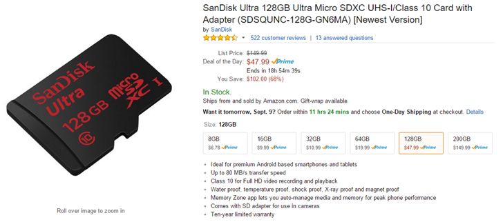 Fotografía - [Alerta Trato] Gold Box Amazon ofrece descuentos en SanDisk MicroSD Tarjetas, incluyendo la tarjeta de 200GB Massive Por $ 150